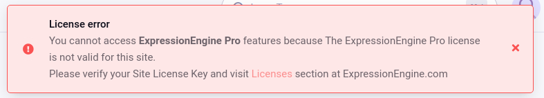 license error