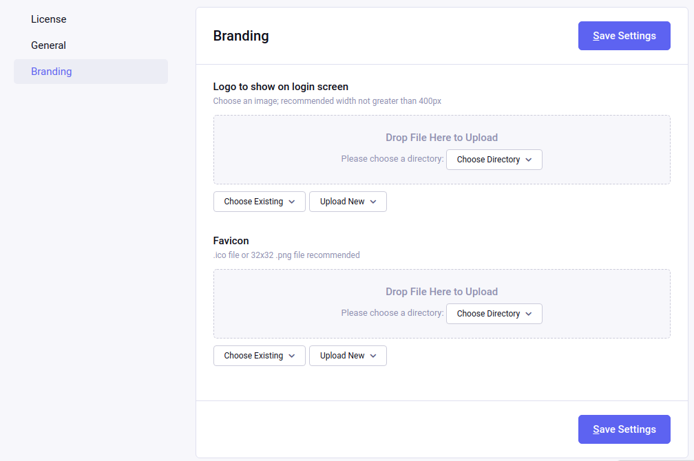 Pro Branding Settings