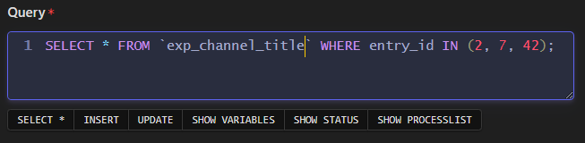 SQL Query Form