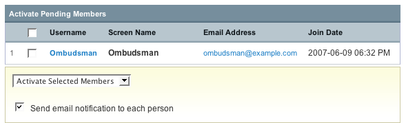 Activate Members Page