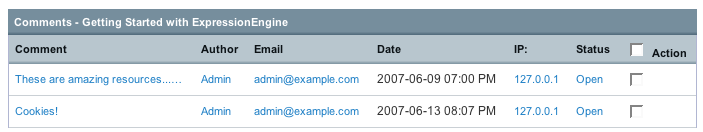 Comment Editing Page Comment Editing Page