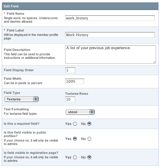 Custom Fields Edit Custom Fields Edit