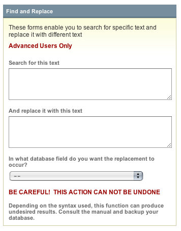 Find and Replace Find and Replace