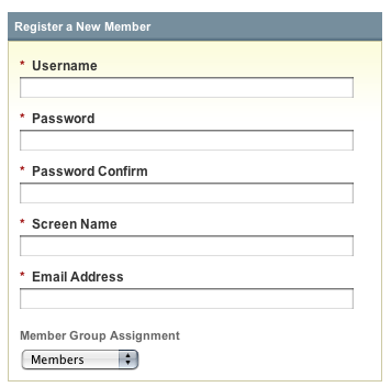 Member Registration Page Member Registration Page
