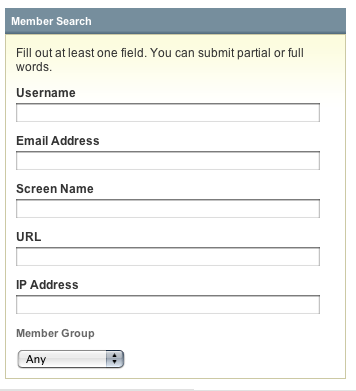 Member Search Page Member Search Page