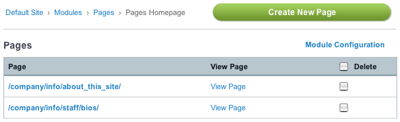 Pages Management Pages Management