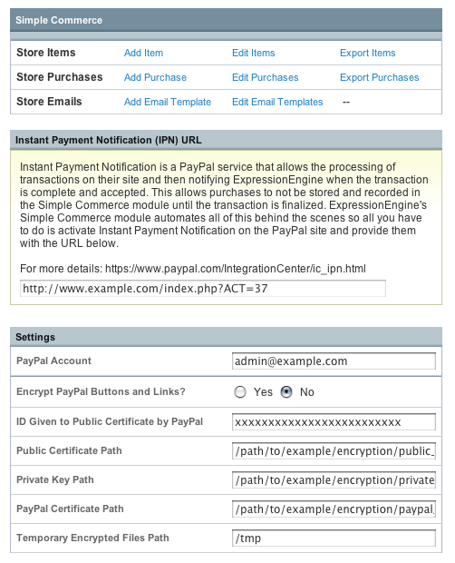 Simple Commerce Control Panel Simple Commerce Control Panel