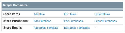 Simple Commerce Items Simple Commerce Items