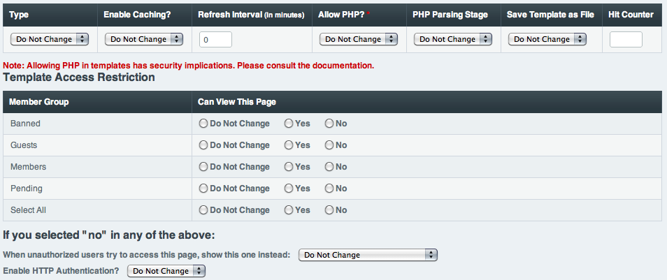 Template Prefs Manage Prefs